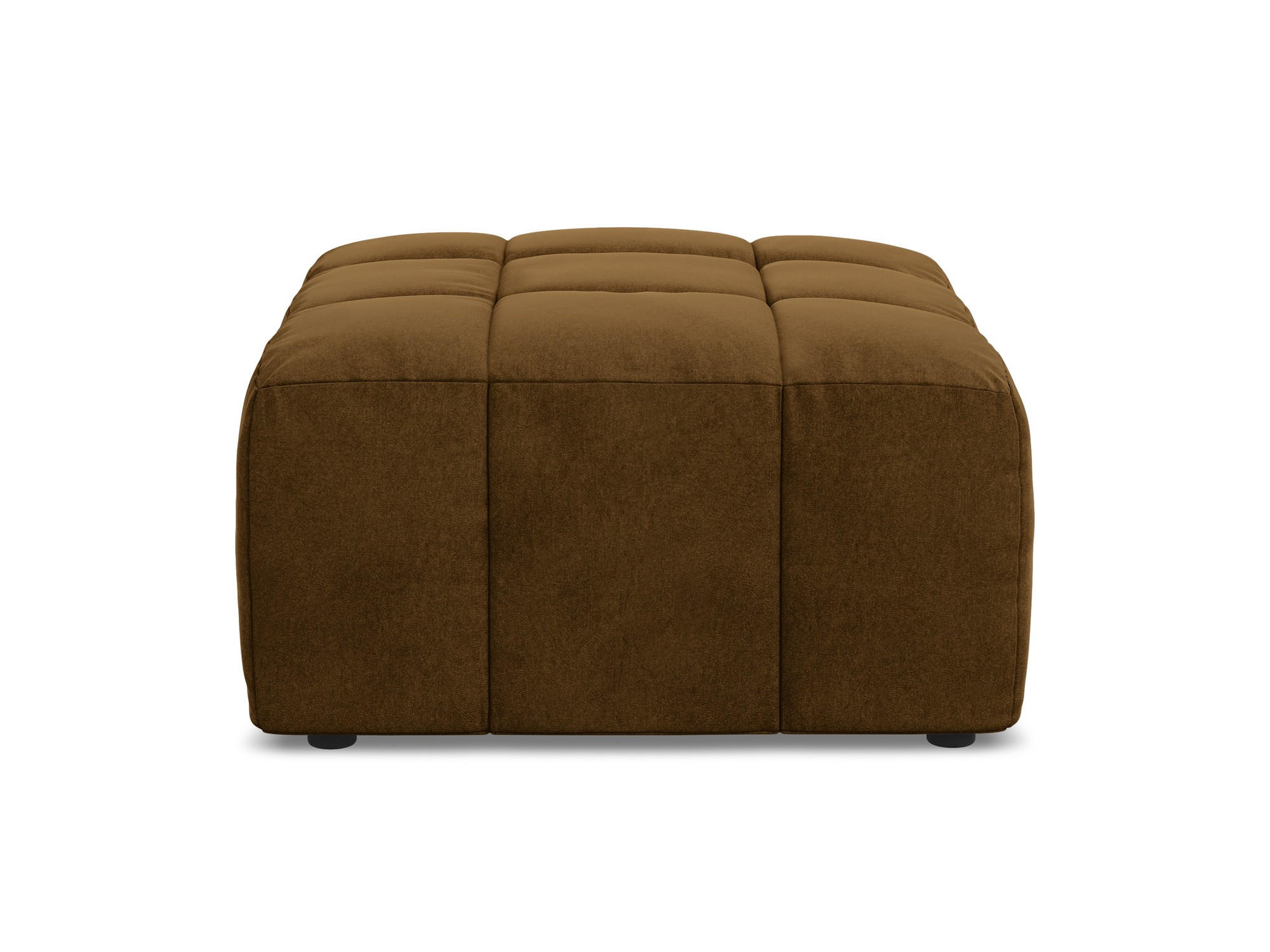 POUF Samt Stoff Gelb - Currygelb/Schwarz, Holzwerkstoff/Kunststoff (75/41/90cm) - Makamii