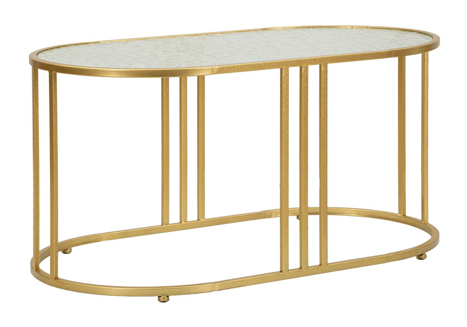 Mauro Ferretti Couchtisch Gold 90x45x50 cm