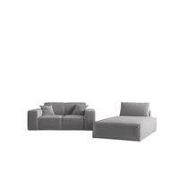 SOFA Sezlong Celes Premium 2er-set - Hellgrau, Holzwerkstoff/Textil (110/95/194cm) - Fun Möbel