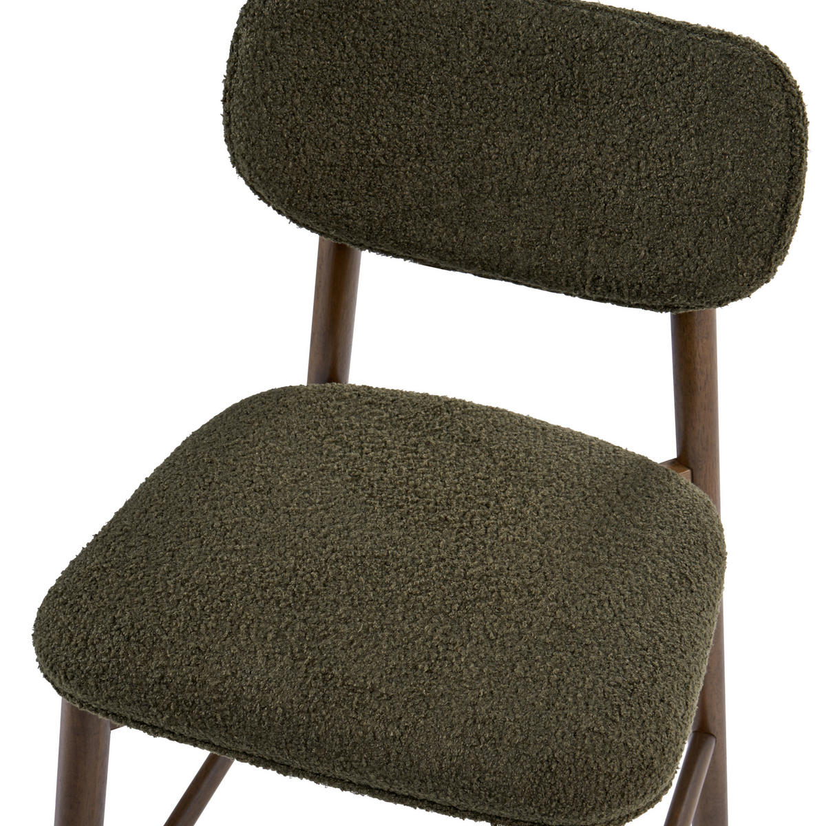 BARSTUHL 2er-Set Bouclé Braun/GrünMills - Braun, Textil (51/96/61cm) - Beliani