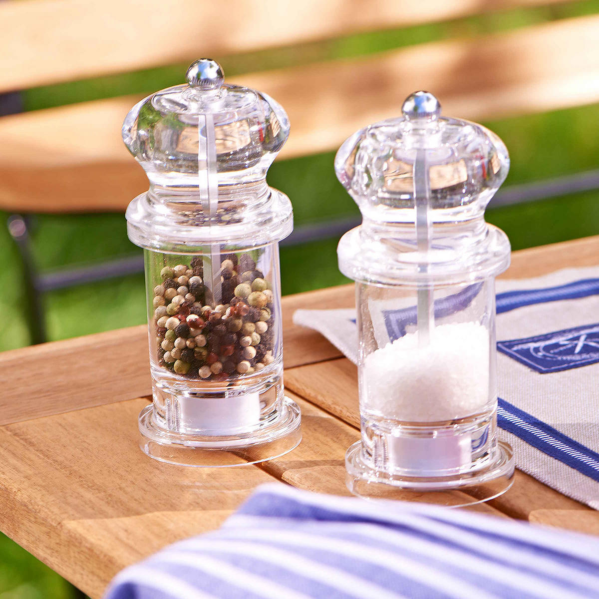 SALZ- & PFEFFERMÜHLEN-SET (2er Set) Spice Shuttle - Transparent, Kunststoff (6/14/6cm) - BUTLERS