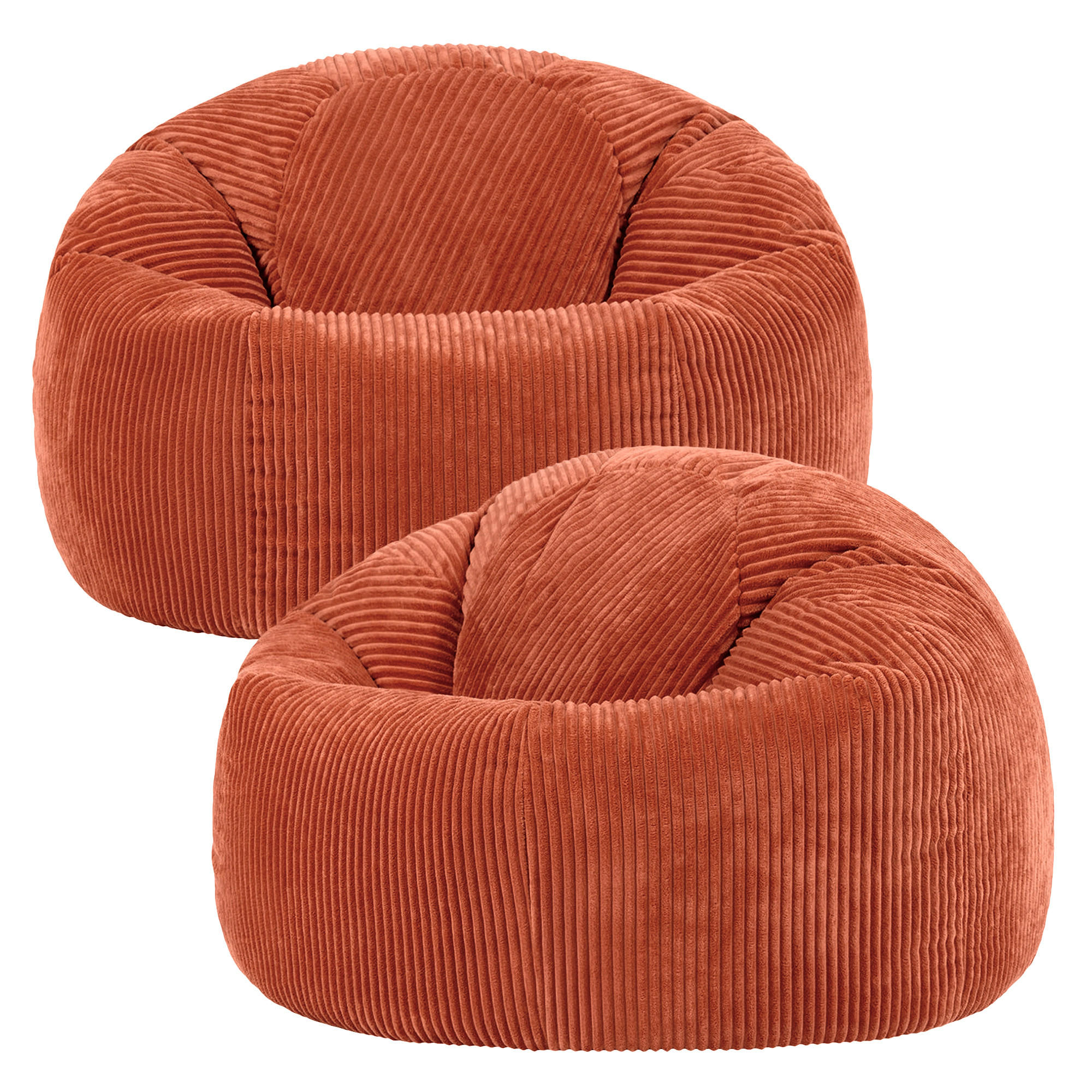 SITZSACK Klassisch Sessel aus Cord 2-tlg. - Terracotta, Textil (85/50/85cm) - icon