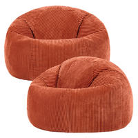 SITZSACK Klassisch Sessel aus Cord 2-tlg. - Terracotta, Textil (85/50/85cm) - icon