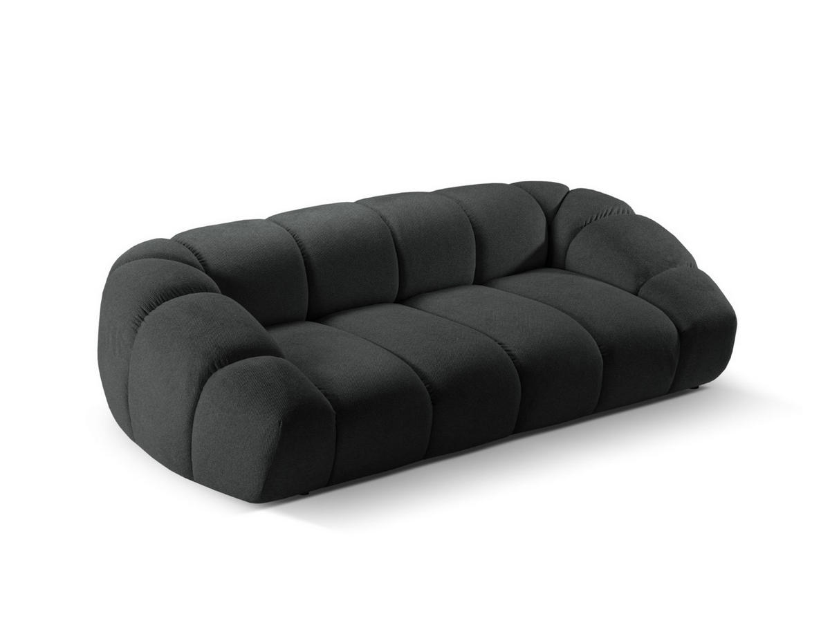 SOFA Diana aus Strukturierter Samt anthrazit 3 Sitzplätze - Anthrazit, Textil (114/72/234cm) - Micadoni