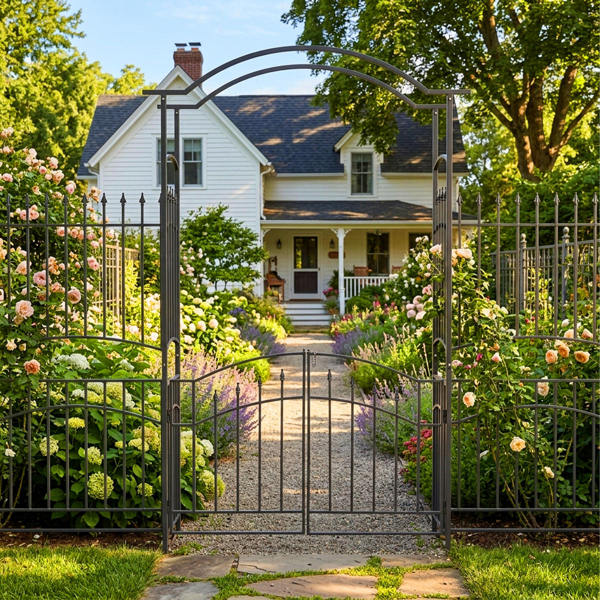 ROSENBOGEN - Schwarz, Metall (140/216/40cm) - Relaxdays