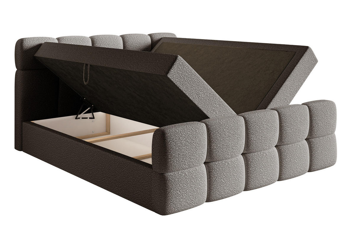 BOXBETT Cloudy Grau Boucle-Bezug 180/200 cm - Grau, Textil (180/200cm) - Selsey
