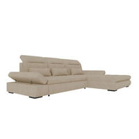 ECKSOFA Toscana Plus Velours inkl. Schlaffunktion - Creme, Textil (300/179cm) - 99rooms