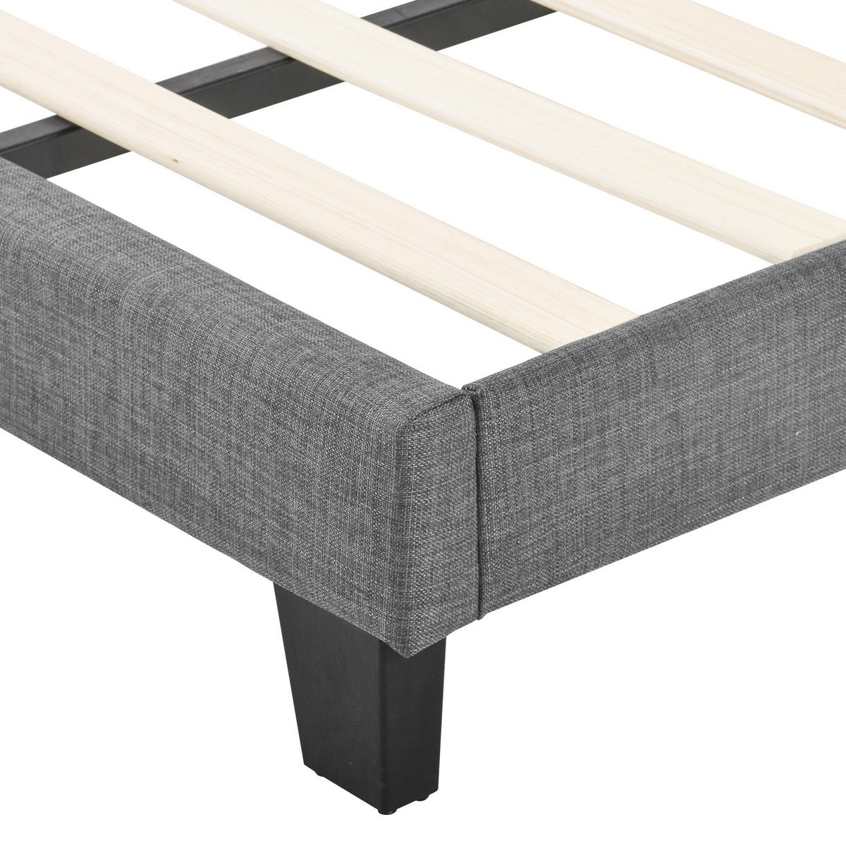 POLSTERBETT mit Matratze und Lattenrost 140x200 cm Leinen Grau - Grau, Holzwerkstoff (140/200cm) - Beauniv