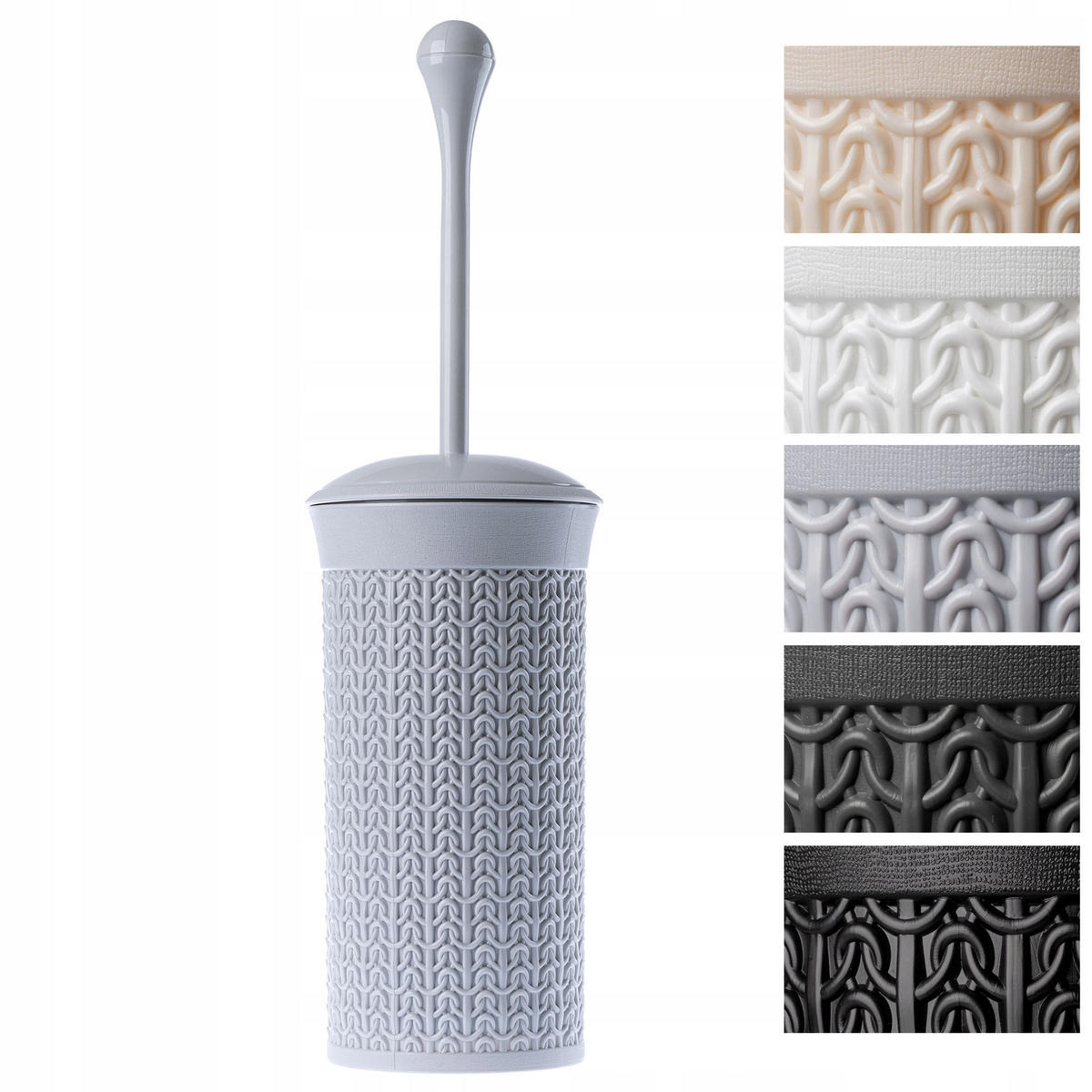 TOILETTENBÜRSTE mit Behälter, 40 cm, grau - Grau, Kunststoff (10/40cm) - KADAX