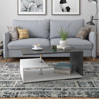 COUCHTISCH Guillermo Weiß/Anthrazit 91 x 52,6 cm - Anthrazit/Weiß, Holzwerkstoff (52.6/91/41cm) - Vicco