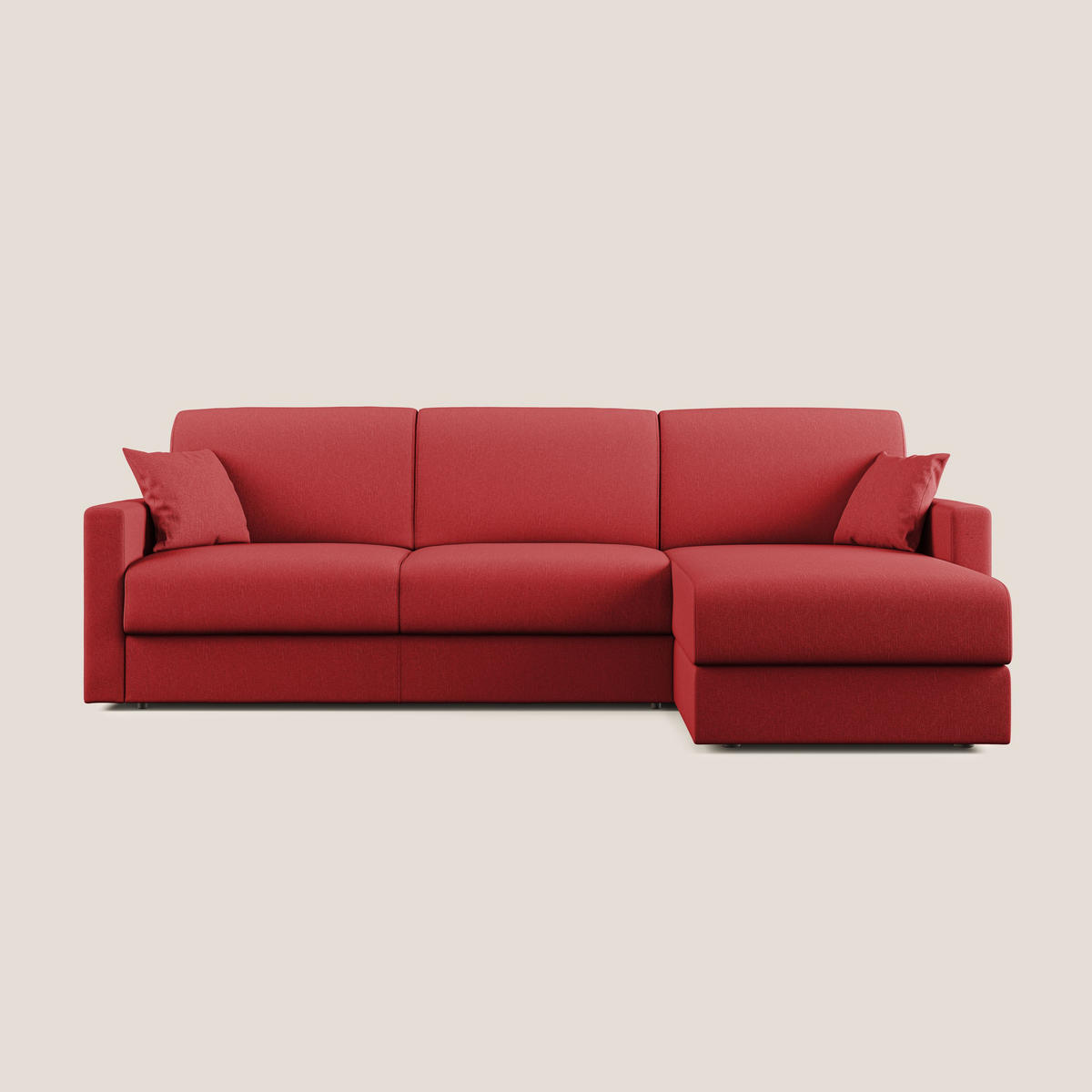 ECKSOFA RECHTS Chris - Rot, Textil (288/96cm) - Divani.store