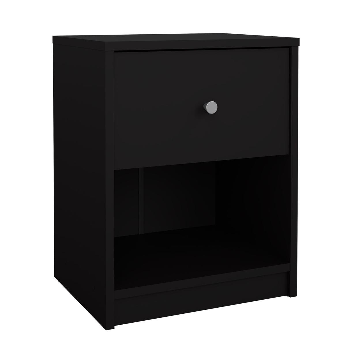 NACHTSCHRANK schwarz - Schwarz, Holzwerkstoff (38/48/30cm) - ebuy24