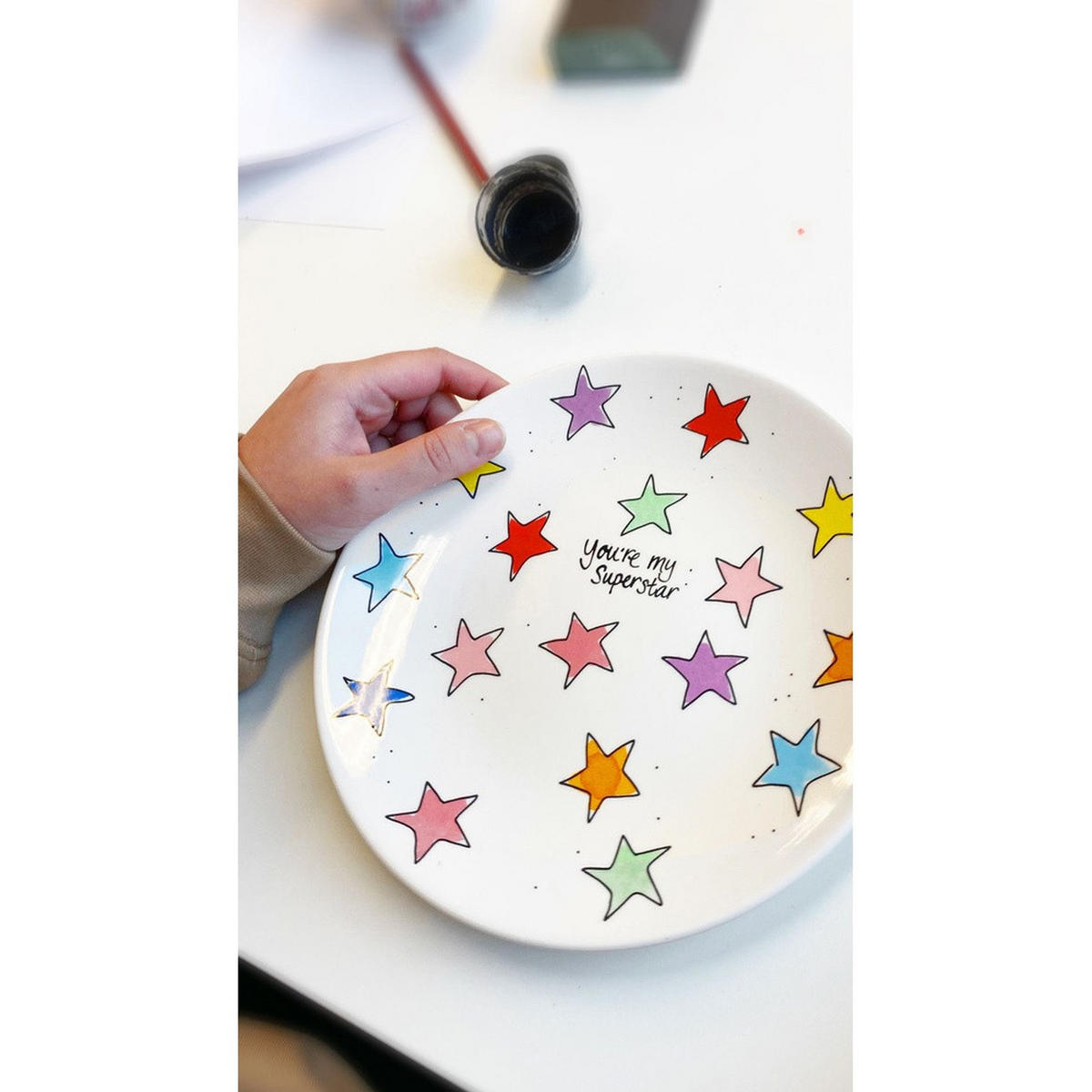 FRÜHSTÜCKSTELLER Stern in Bunt - 22cm - Multicolor, Keramik (21.8/21.8/2.5cm) - Blond Amsterdam