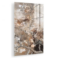 ACRYLGLASBILD Mandelblüte - Kunst - Van Gogh - Beige - Abstrakt 40x60 cm - Braun, Glas (40/60cm) - MuchoWow
