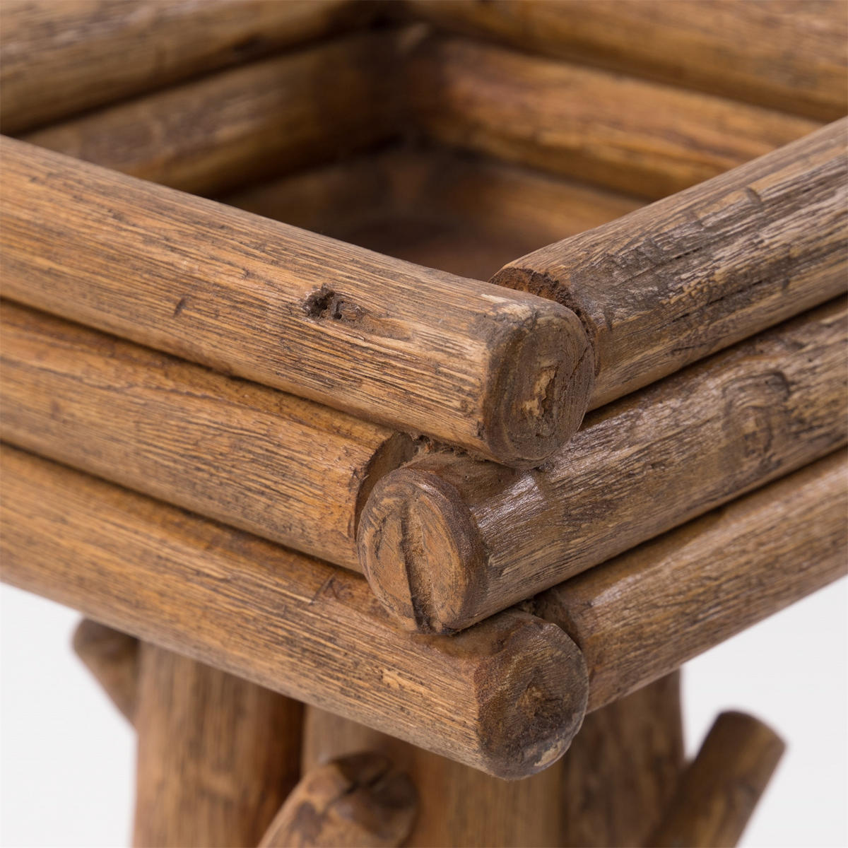 BLUMENTISCH Twist Teakholz - Naturfarben, Holz (25/25/42cm) - DESIGN DELIGHTS