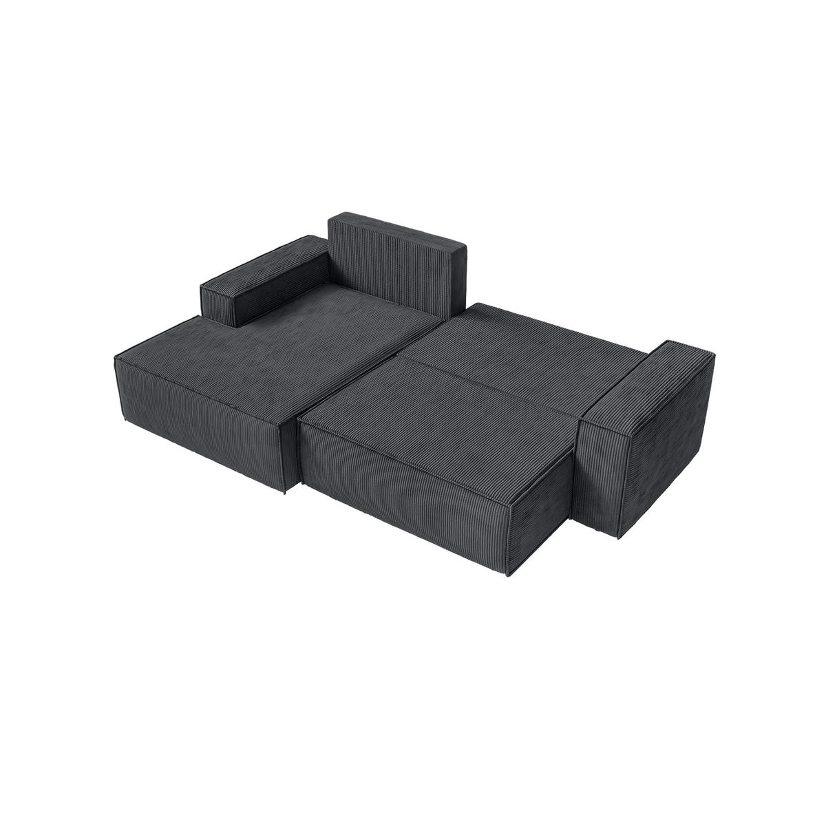 ECKSOFA Kokko mit Schlaffunktion, Anthrazit - Anthrazit, Textil (267/167cm) - Fedve