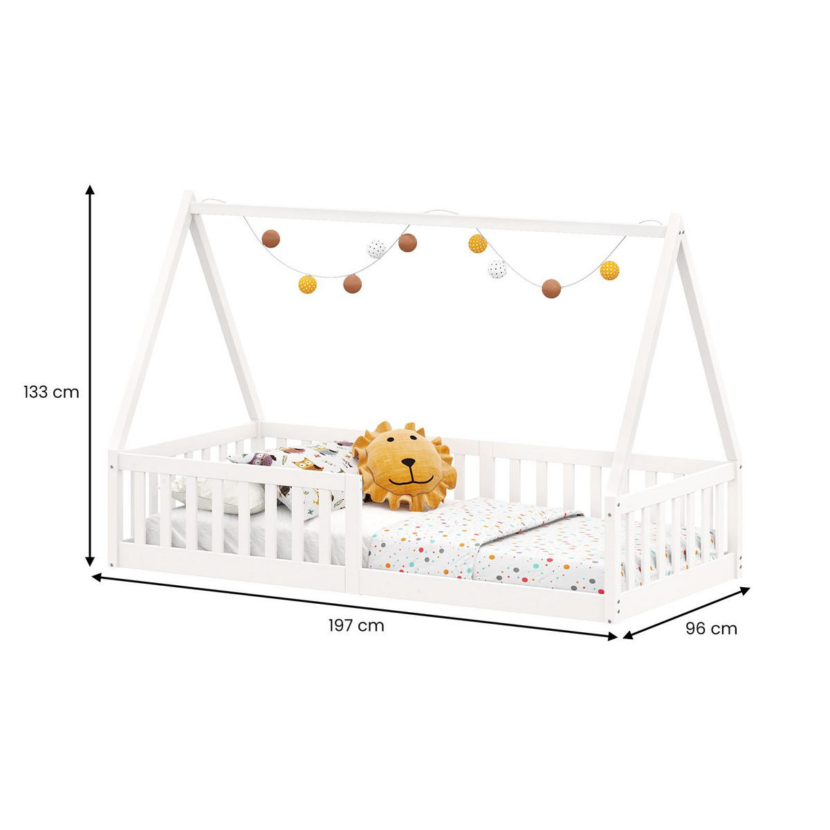 HAUSBETT NICOLAS 90X190 CM - Weiß, Holz (90/190cm) - IDIMEX