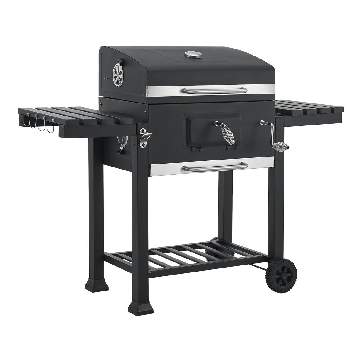 GRILLWAGEN Arnad - Schwarz, Metall (135/105/47.5cm) - casa.pro