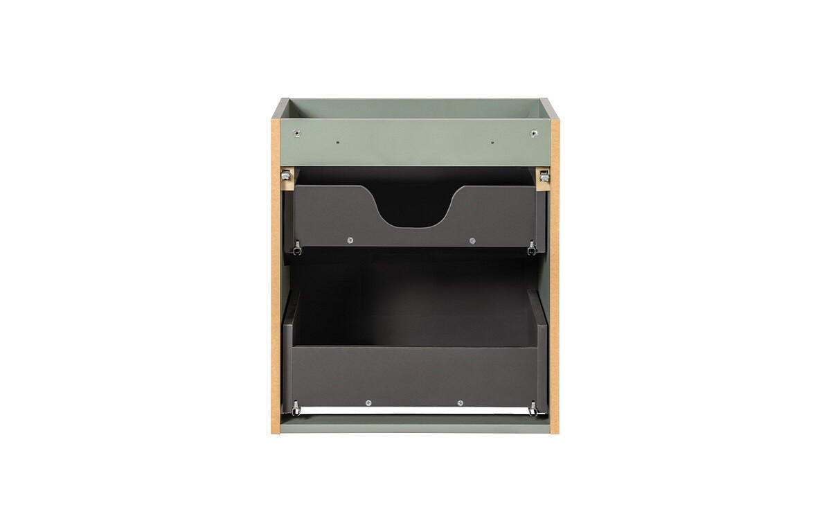 WASCHTISCHUNTERSCHRANK 50 cm 2 Teile - Line Reed Green L BM94 in Schilfgrün/ Evoke Eiche - Eiche Artisan/Grün, Holz (50/57/40cm)