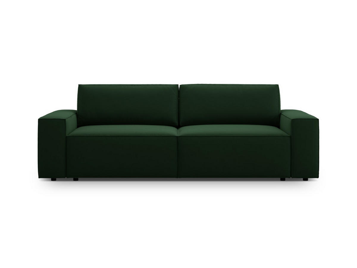 SOFA ausklappbar mit Bettkasten Jodie aus Samt flaschengrün 3 Sitzplätze - Dunkelgrün, Textil (107/86/247cm) - Micadoni