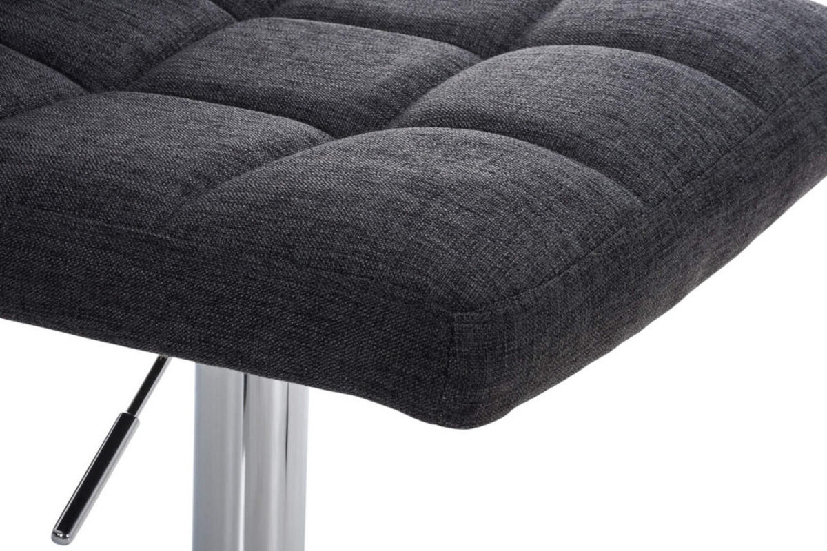 BARHOCKER 2er Set Stoff dunkelgrau - Chromfarben/Dunkelgrau, Textil/Metall (46/94/47cm) - CLP