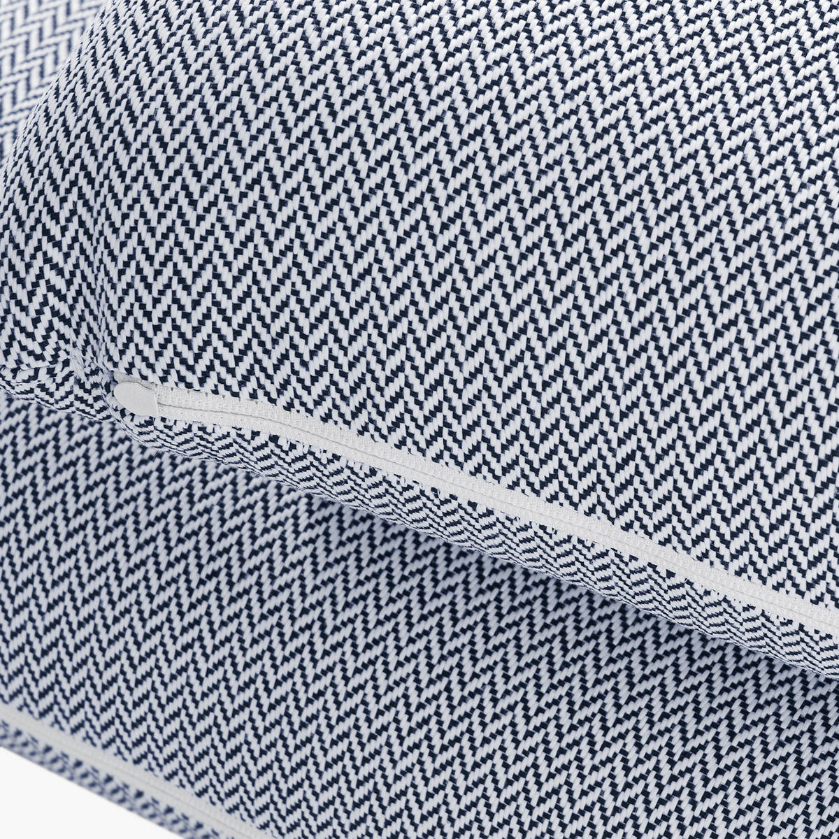 GARTENKISSEN RAMBE Dekokissen mit Füllung, 40x35 cm, Outdoorgeeignet, Dunkelblau - Dunkelblau/Weiß, Textil (40/35cm) - KONSIMO®