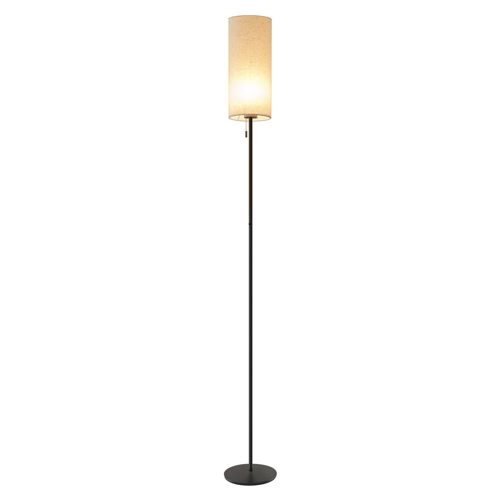 LED STEHLAMPE Sonnfried 14/16/151 cm - Schwarz, Textil/Metall (14/16/151cm) - ZMH
