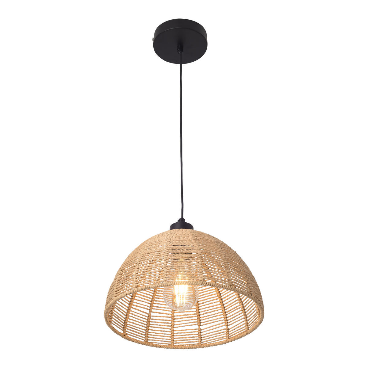 HÄNGELAMPE Romsey - Beige, Naturmaterialien/Metall (28/28/158cm) - lux.pro