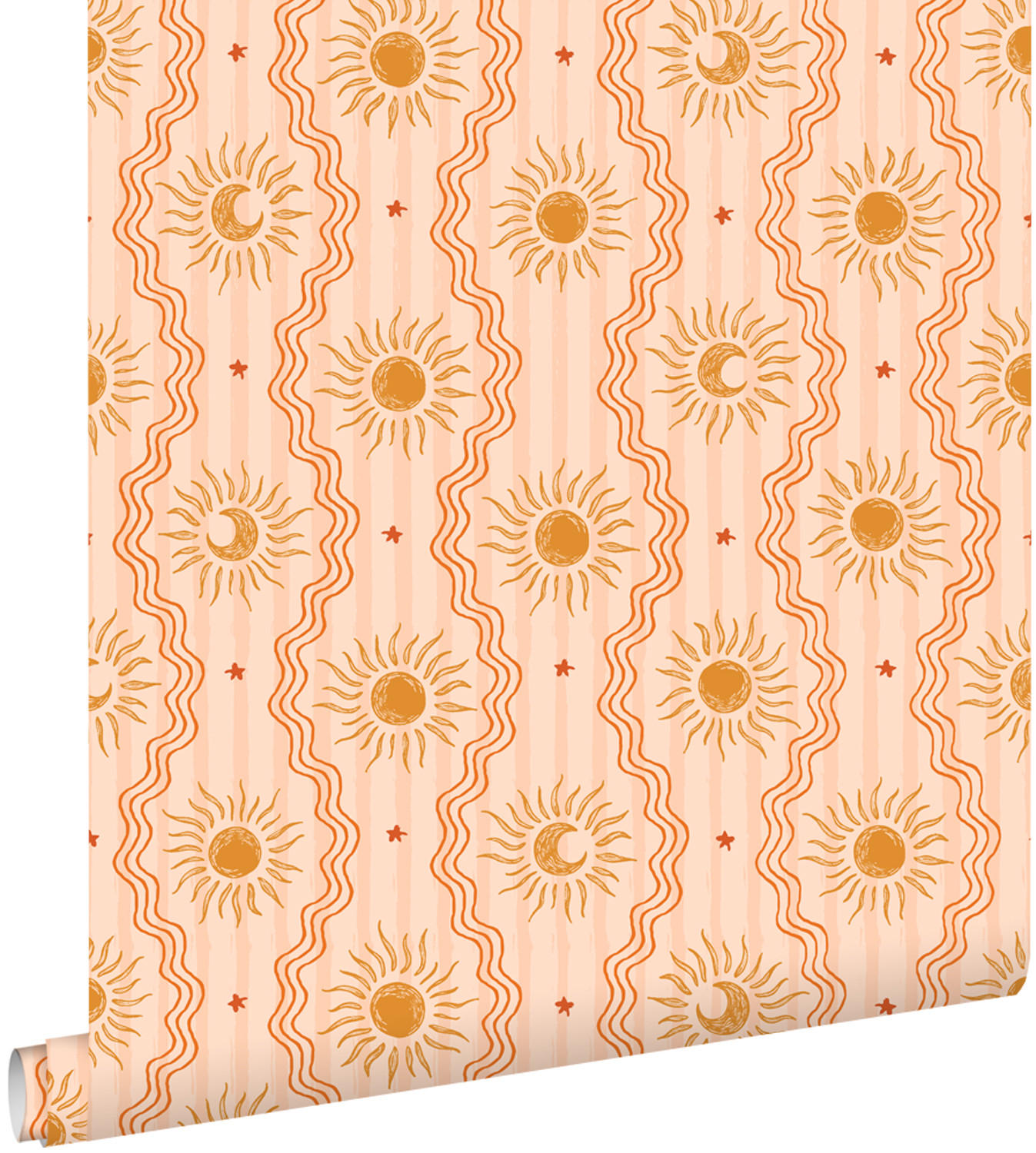TAPETE Retro-Ornamente 50 x 900 cm - Orange, Papier (50/0.1cm) - ESTAhome