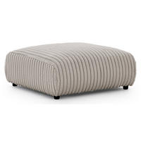 HOCKER Mollis Hellgrau Plüschcord - Hellgrau/Schwarz, Holz/Kunststoff (88/39/88cm) - S-Style Möbel