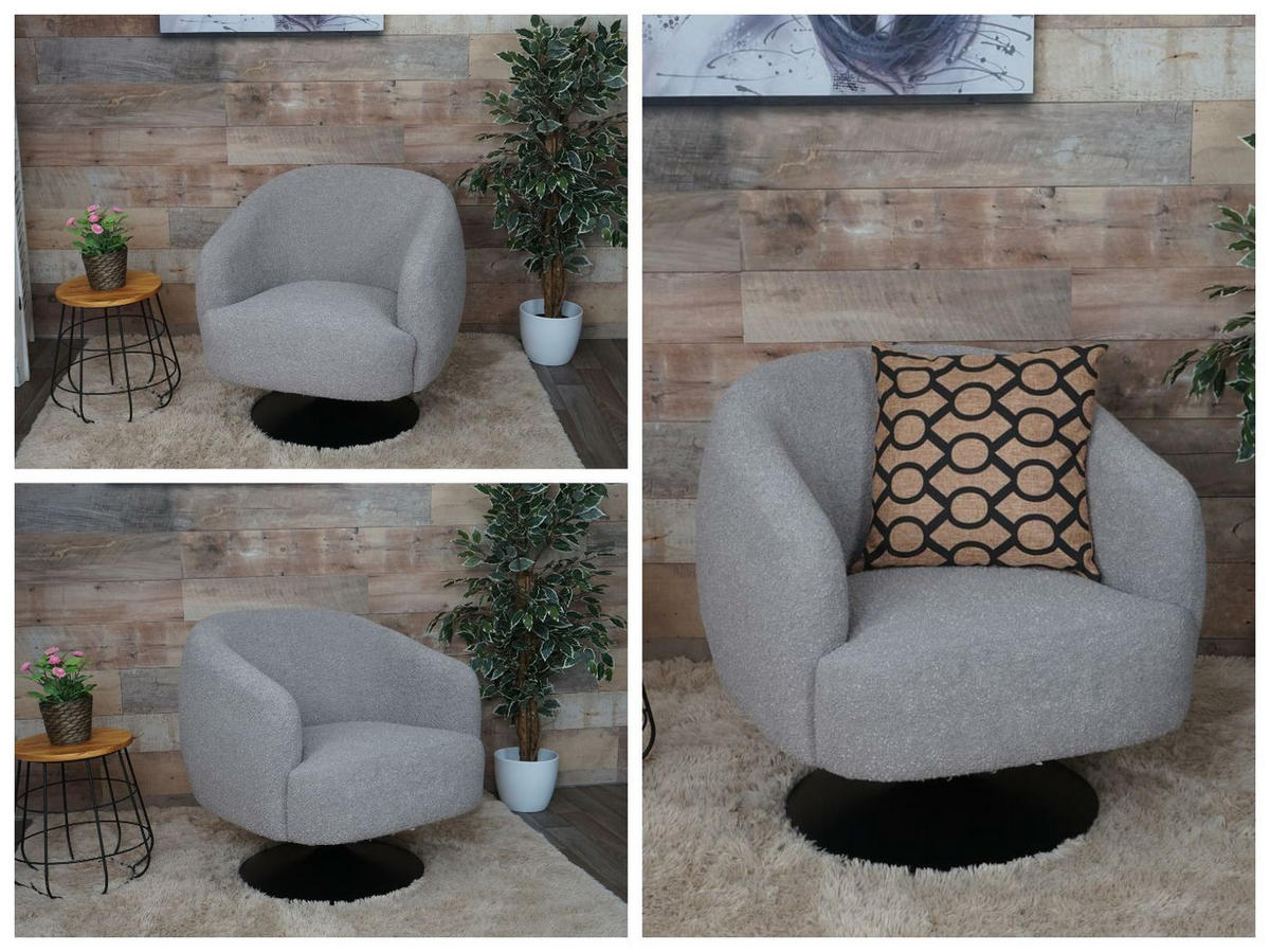 LOUNGE-SESSEL Hellgrau - Hellgrau, Textil (75/78/83cm) - MCW