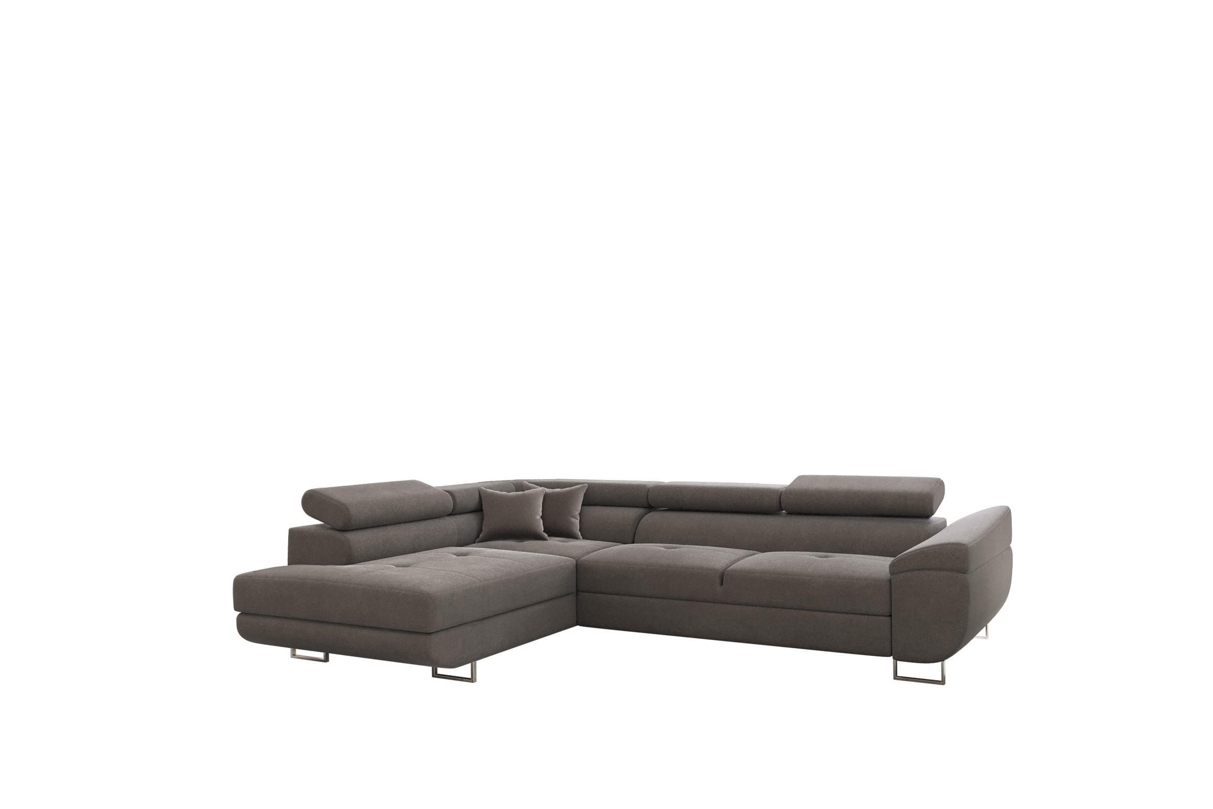 ECKSOFA FALIO L-Form Mit Schlaffunktion Im Modernen Stil Für Das Wohn Und Schlafzimmer Grau Links - Grau, Holz/Textil (202/275cm) - Kaiser Möbel