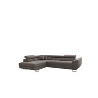 ECKSOFA FALIO L-Form Mit Schlaffunktion Im Modernen Stil Für Das Wohn Und Schlafzimmer Grau Links - Grau, Holz/Textil (202/275cm) - Kaiser Möbel