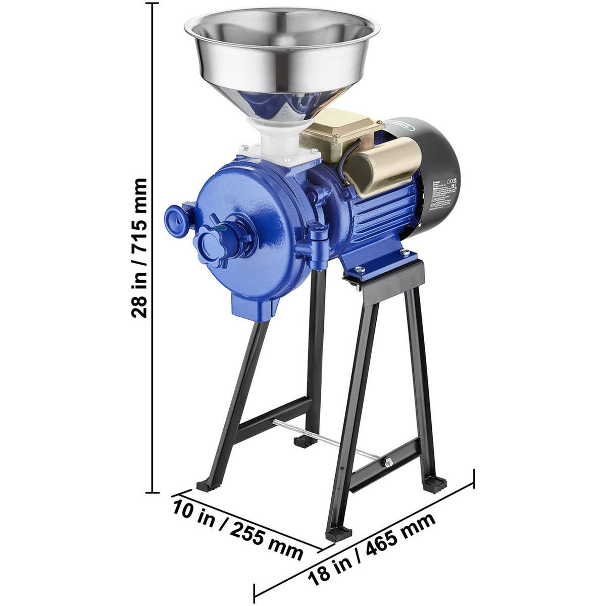 GETREIDEMUHLE Elektrische 3000W, gewerbliche Maismühle - Silberfarben, Metall (32/33.02/75cm) - Rolipo