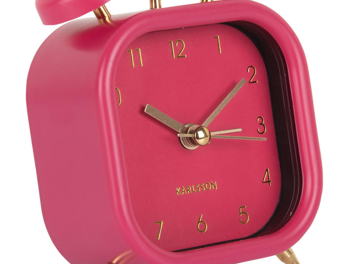 WECKER Metallic Glam 7.5/7.5/11.4 cm - Pink, Kunststoff (7.5/11.4/7.5cm) - Karlsson