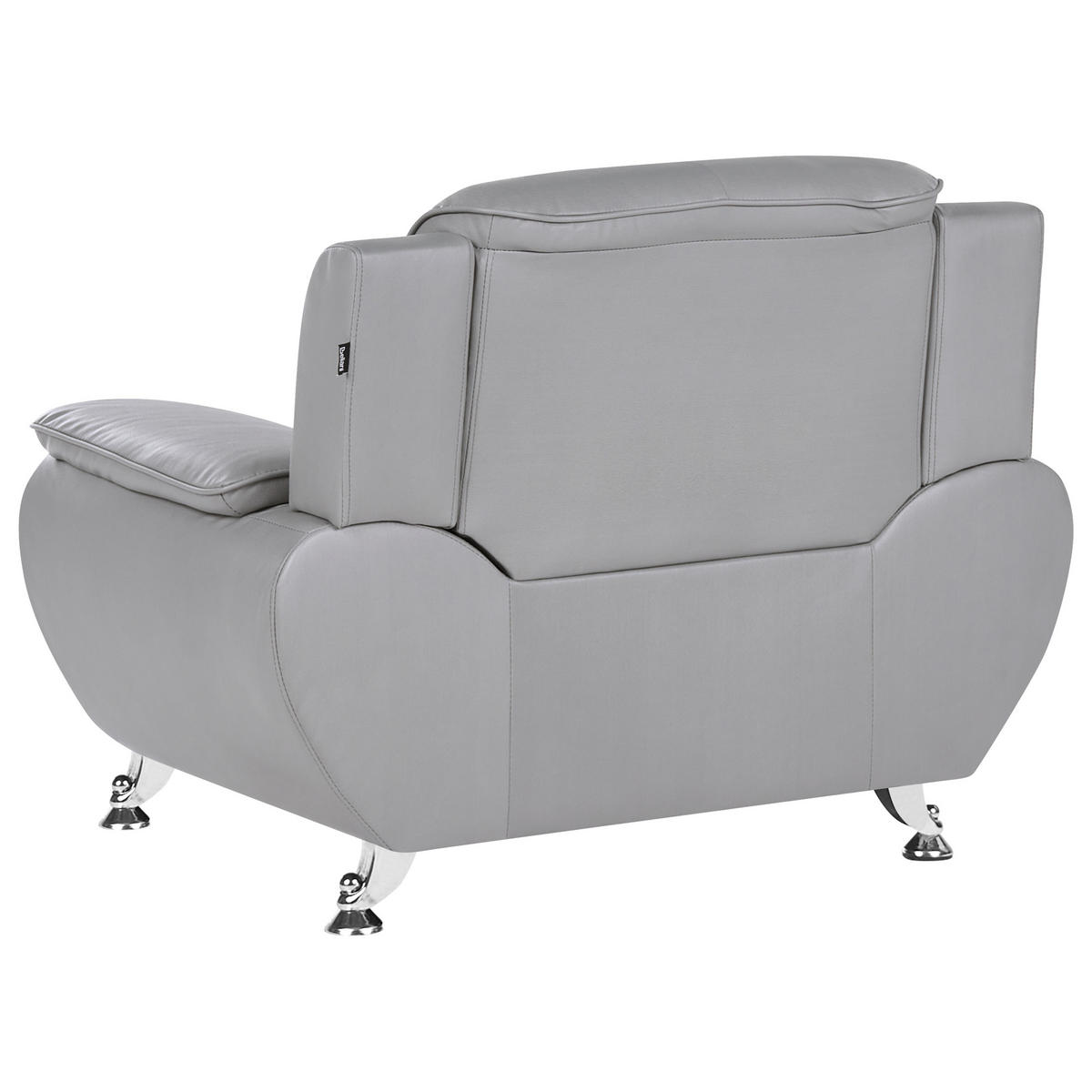SESSEL Kunstleder Grau Leira - Dunkelgrau/Silberfarben, Kunststoff/Metall (111/86/78cm) - Beliani