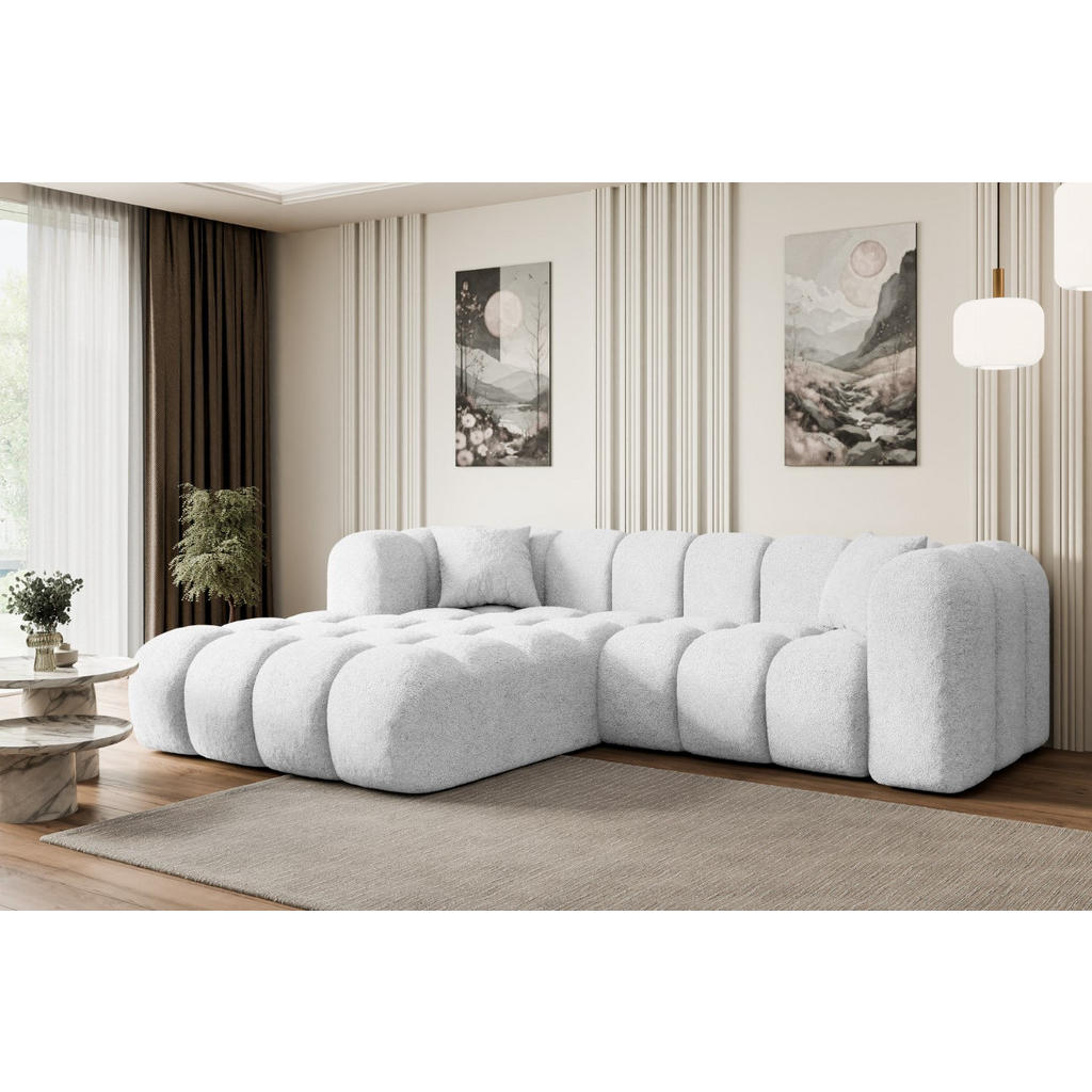 Thumbnail - Altdecor Ecksofa, Weiß, Textil, 5-Sitzer, L-Form, Ottomane links, 242x190 cm, Wohnzimmer, Sofas & Couches, Wohnlandschaf...