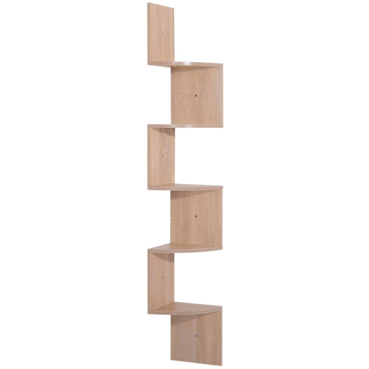 WANDREGAL DE-14236 Zickzack-Design, 5 Ebenen Helle Eiche - Beige, Holzwerkstoff (20/126/20cm) - ComfortXL