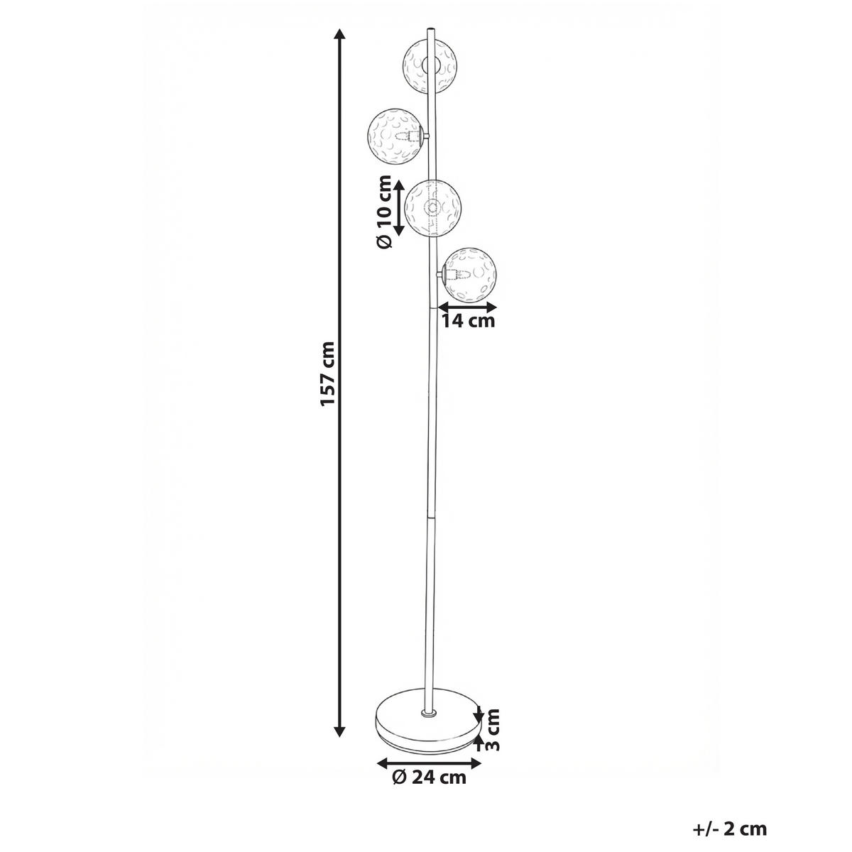 LAMPĂ DE PODEA roz Anadyr - roz aprins/auriu, metal (24/24/157cm) - Beliani