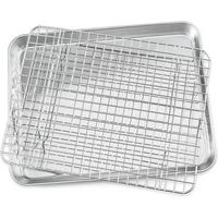 BACKBLECH mit Abkühlgitter Set 31,6 x 24,5 cm Edelstahl - Silberfarben, Metall (24.5/2.5/31.6cm)