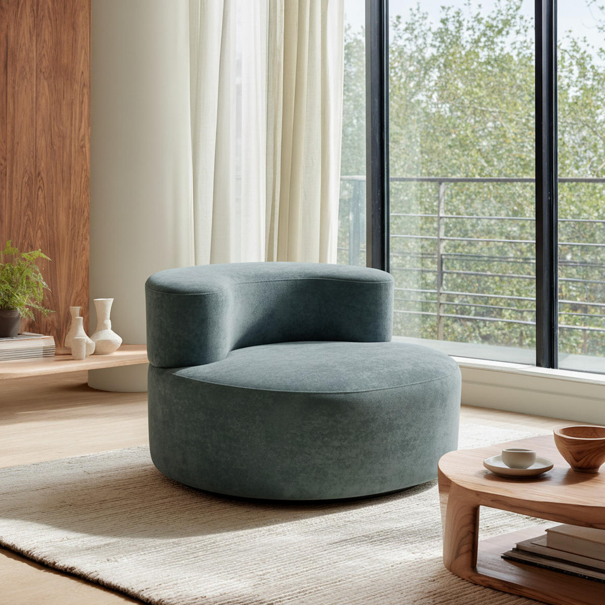 WOHNZIMMERSESSEL Milo 1-Sitzer - Salbei - Salbeigrün, Textil (110/75/102cm) - COCO Living