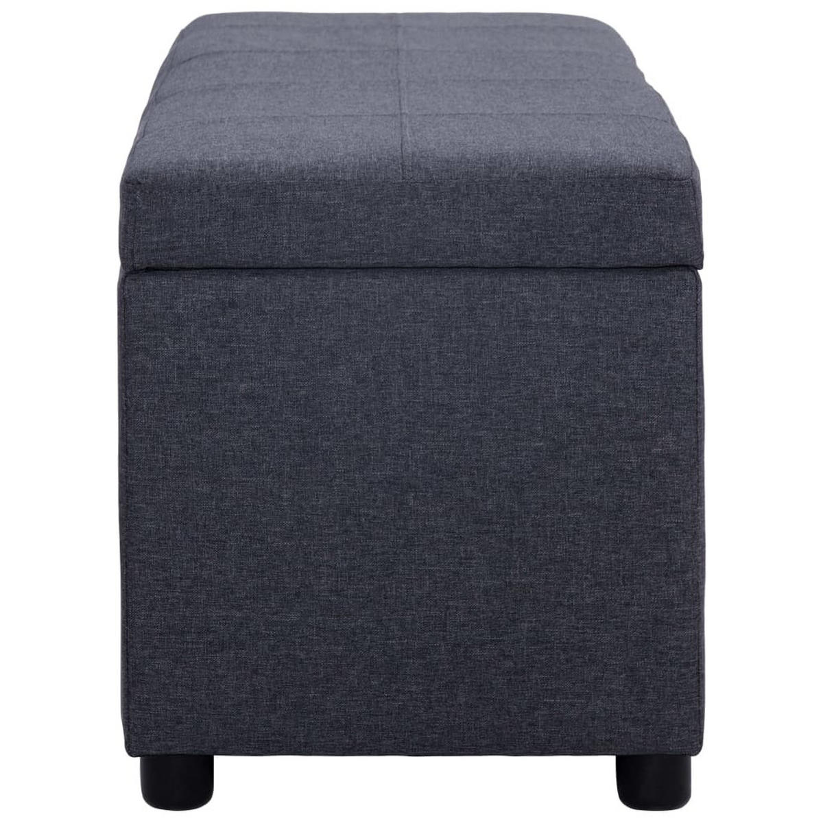 BANK Mit Staufach 116 Cm Dunkelgrau Polyester - Grau, Textil (38/43/116cm) - vidaXL