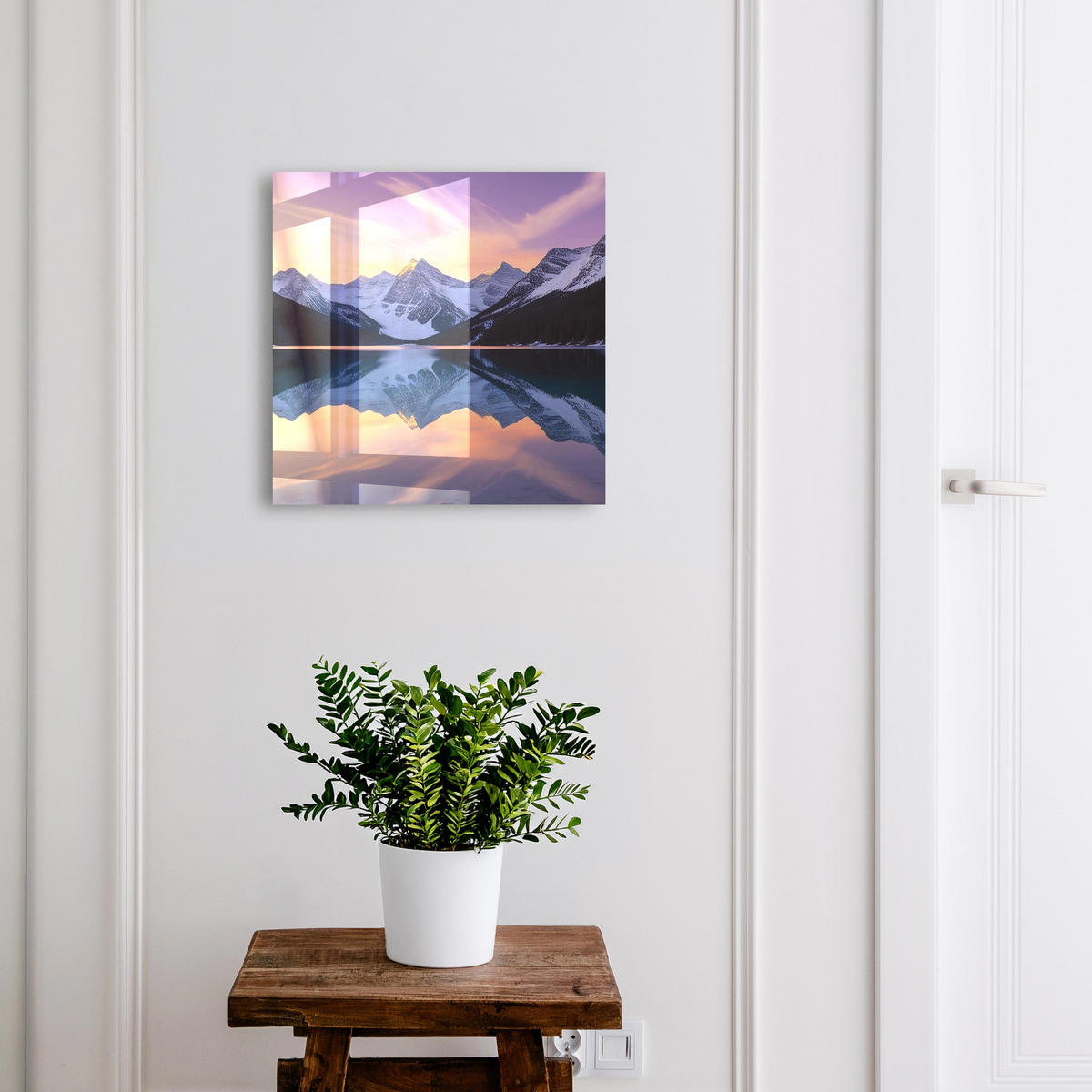 SCHLÜSSELBOX Schwarz 30x30 cm- Türöffnung nach rechts - Bergwelt - Lila, Metall (30/30/5cm) - TULUP