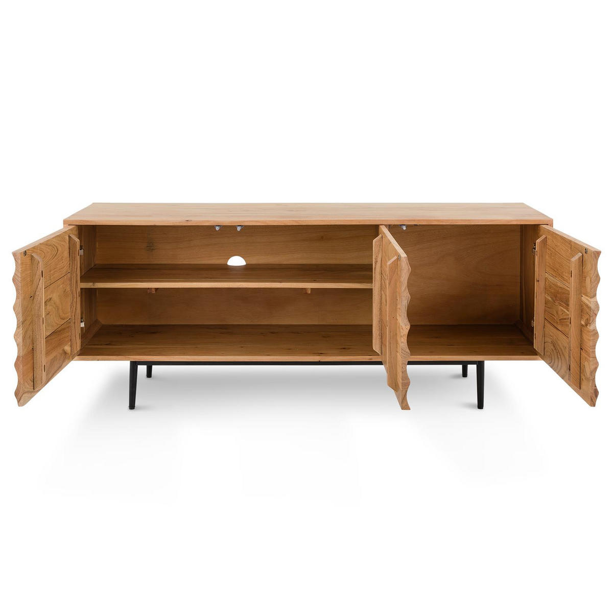 LOWBOARD VEDA natur - Naturfarben, Holz (150/60/40cm) - IDIMEX