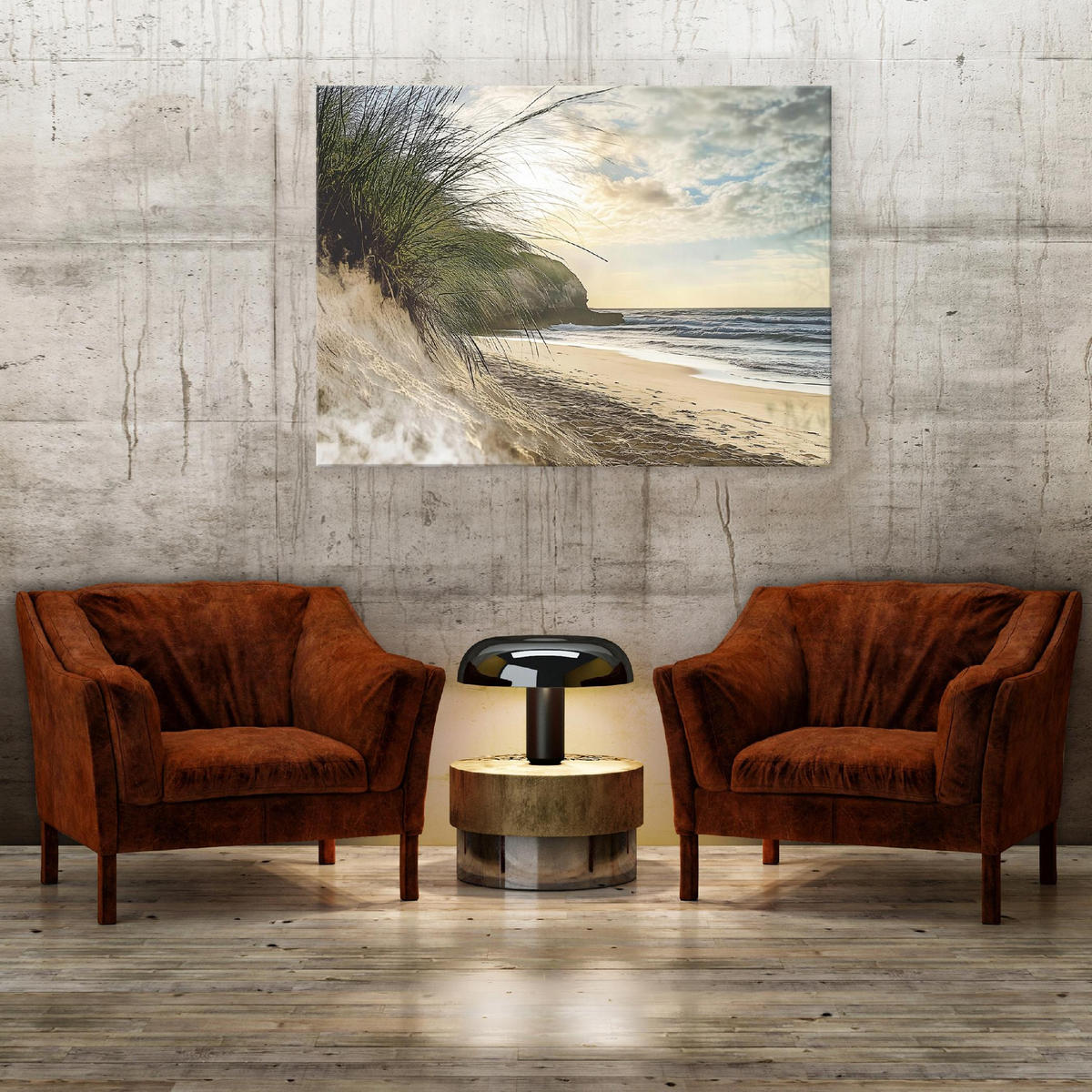 LEINWANDBILD Strand Meer Natur Modern 100x70 - Multicolor, Holzwerkstoff (100/70cm) - Wallarena