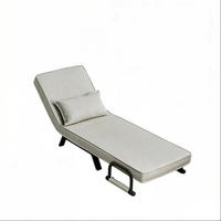 SCHLAFSESSEL 65/78/75 cm hellgrau aus Leinen mit Bettfunktion - Hellgrau, Kunststoff (75/78/65cm) - OKWISH