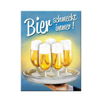 MAGNET 6/8 cm Open Bar Bier schmeckt immer! - Multicolor, Metall (6/8/0.1cm) - Nostalgic-Art