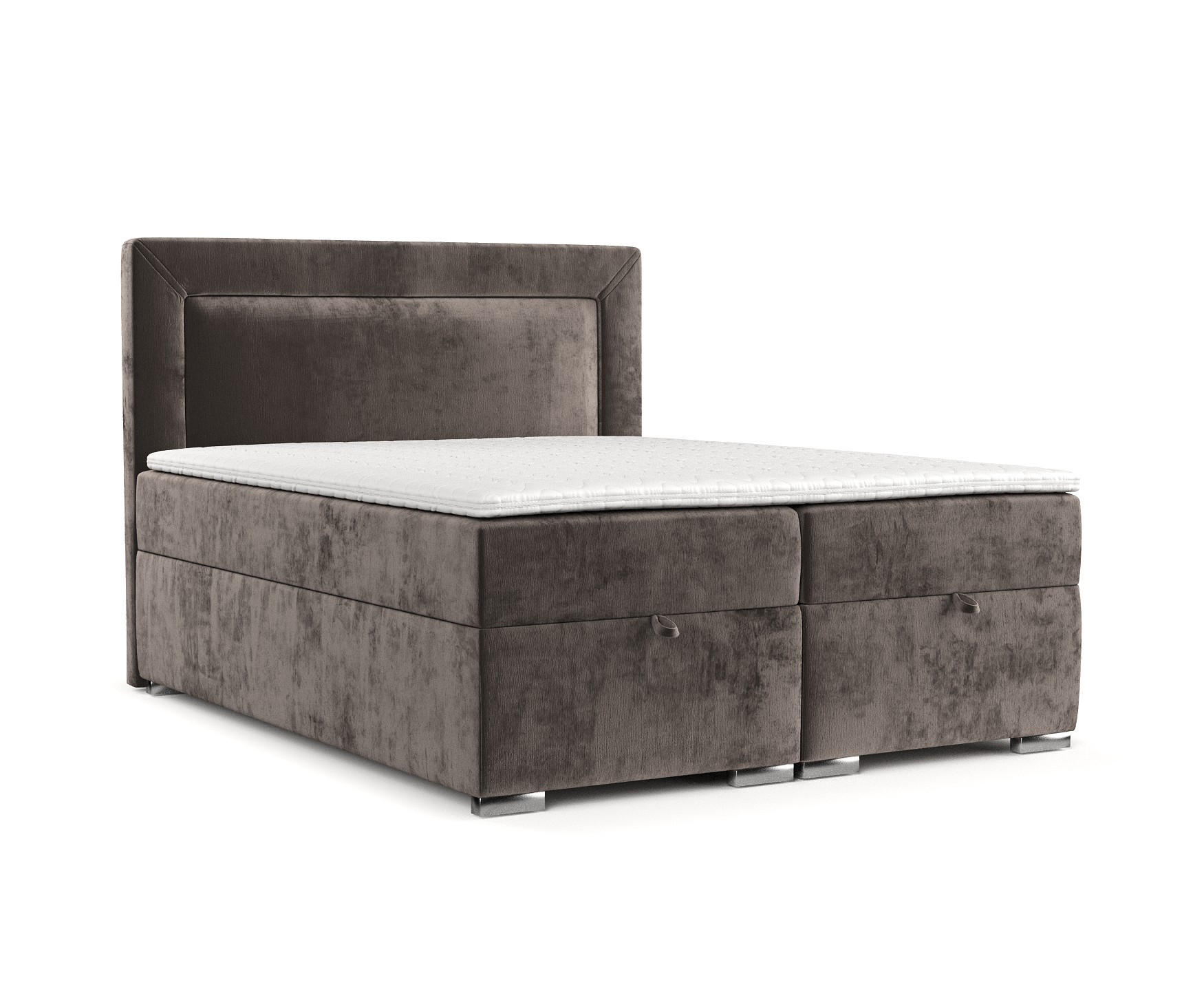 BOXBETT Lontano 120/200 cm Braun im Lotta Stoff - Chromfarben/Braun, Holz/Holzwerkstoff (120/200cm) - AltaBeds