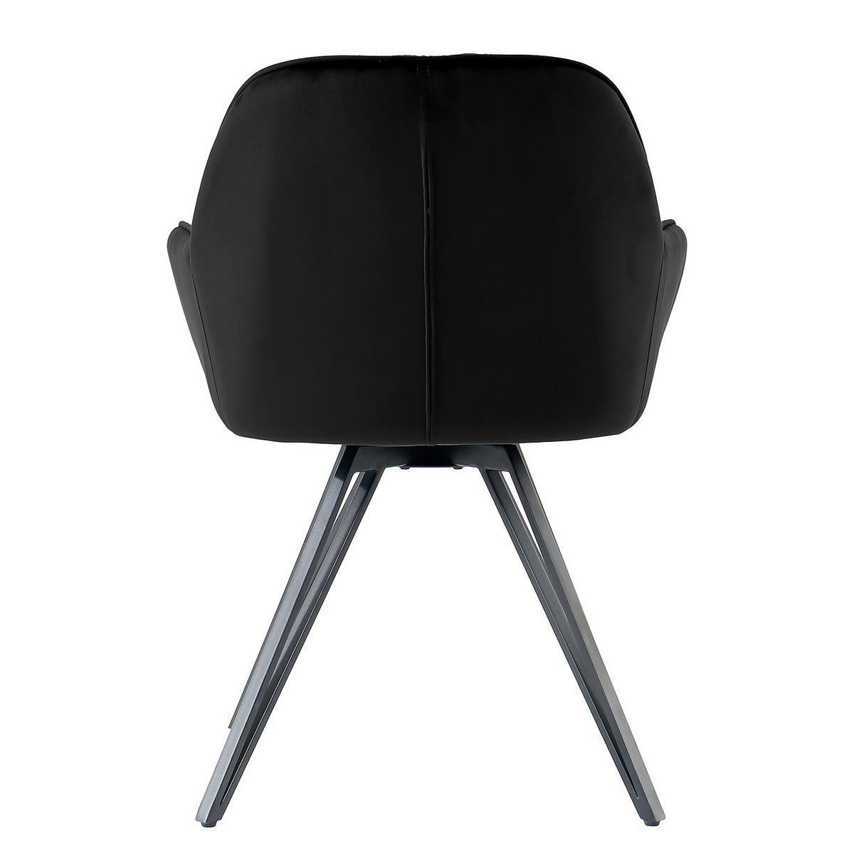 DREHBARER ARMLEHNENSTUHL - 2er-Set - Schwarz, Textil/Metall (61/82/62cm) - home24