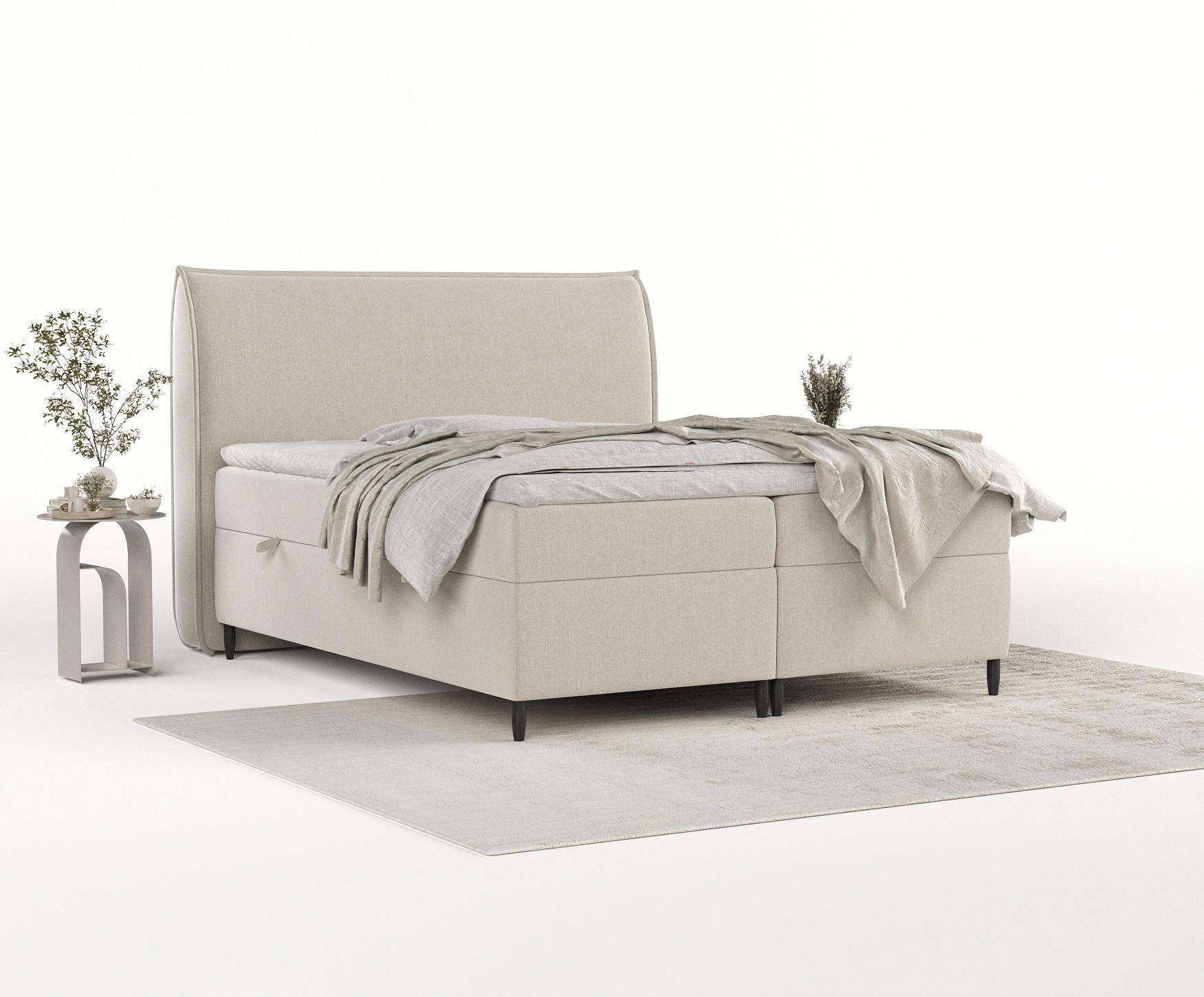 Thumbnail - Maison de Reve Boxbett, Beige, Textil, Buche, Kiefer, H4, Höhe ca. 19 cm, 180x200 cm, Oeko-Tex® Standard 100, FSC 100%, ...